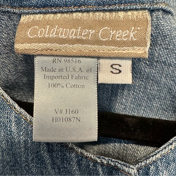 Coldwater Creek denim S/S top - Picture 4 of 4